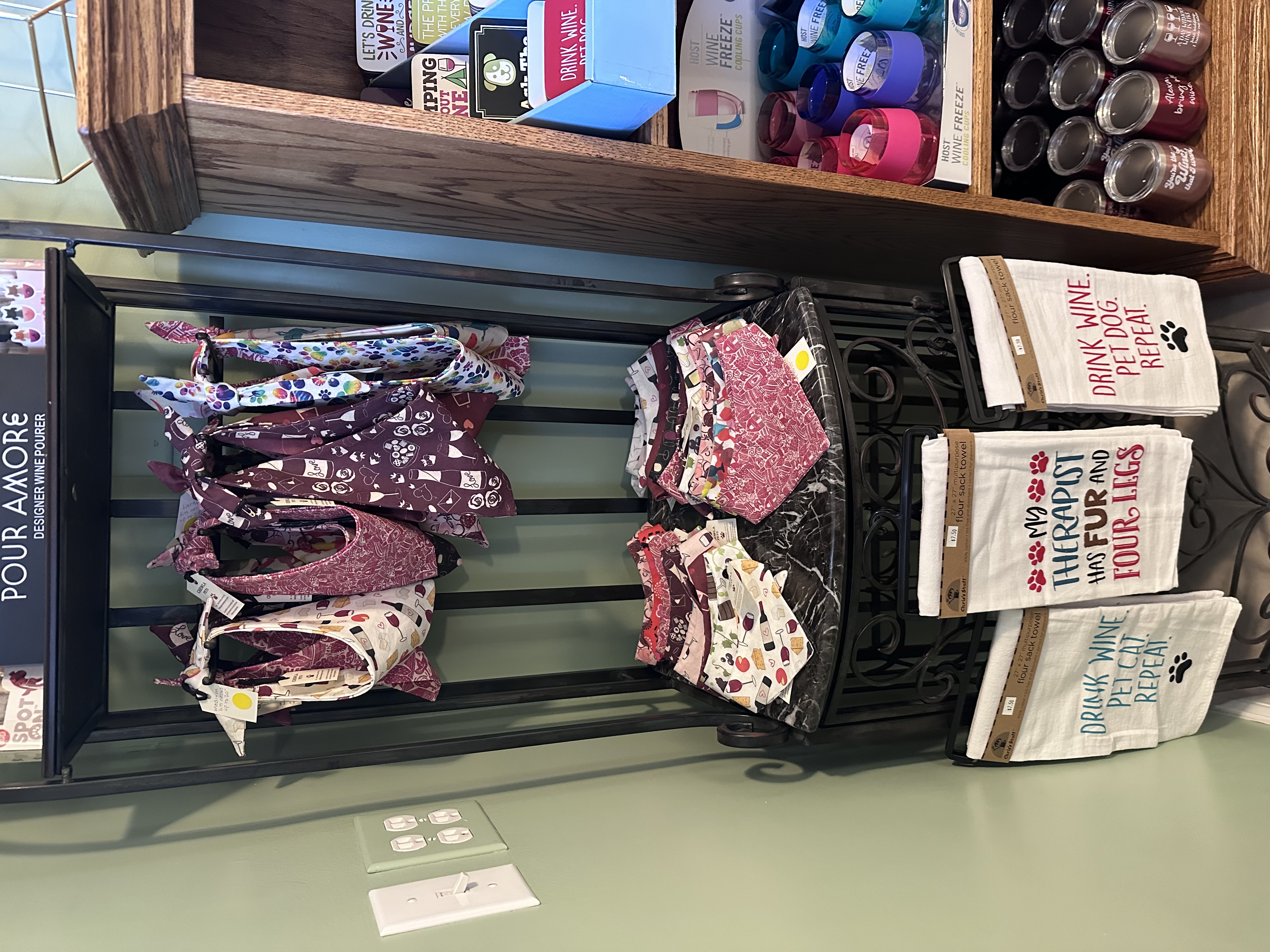 Chewla bandanas on display at Wildcat Creek Winery
